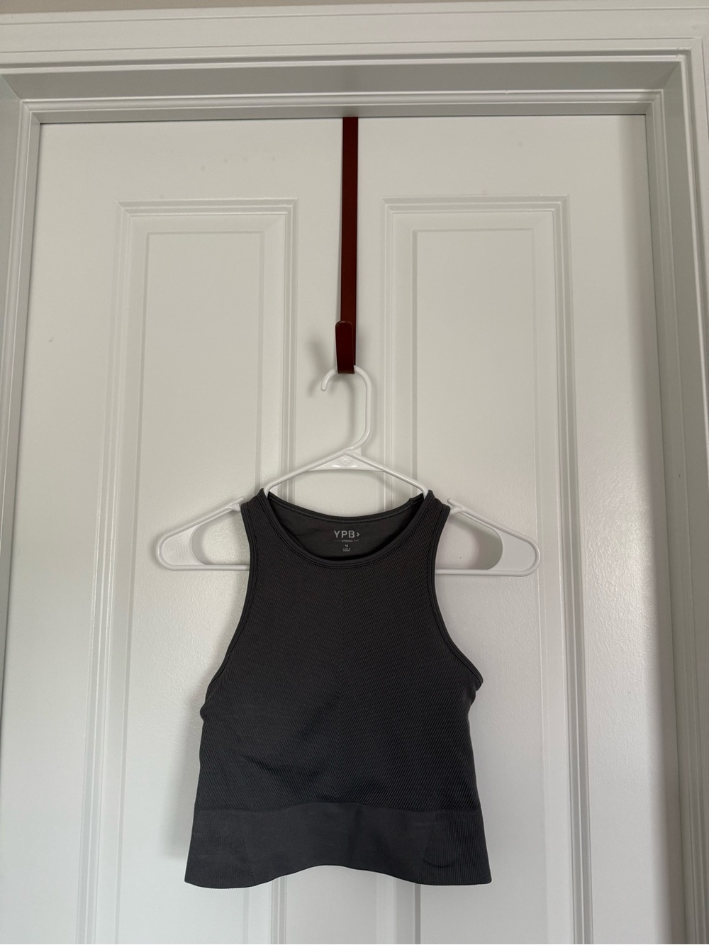 YPB Black Ribbed Cropped Tank